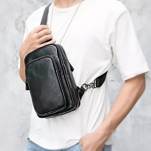 Барсетка ALIFE store BA003 натуральная кожа черный