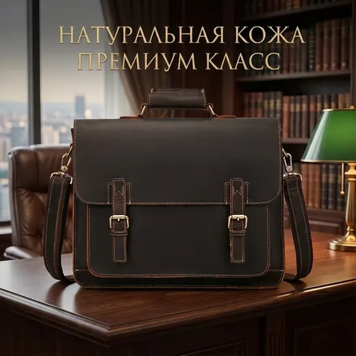 Портфель ALIFE store PCH01 натуральная кожа кофейный
