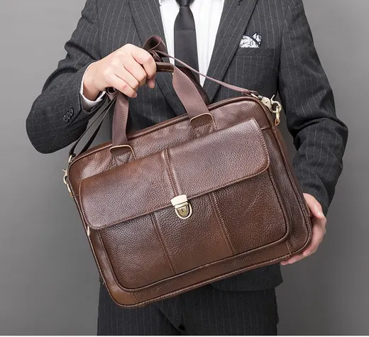 Портфель ALIFE store P01 натуральная кожа коричневый